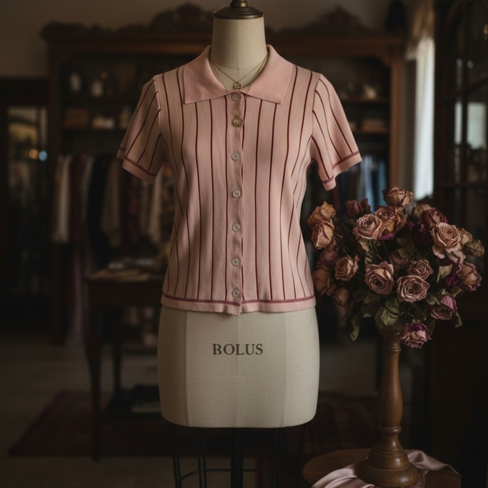 Elegant Pink Striped Button Down Shirt